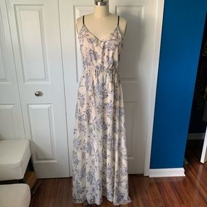 Maxi Dress, Blue/Cream